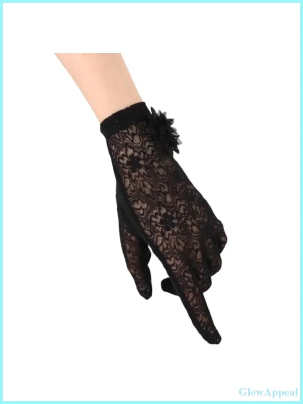 Set of 5 Women's Accessories: Lace Gloves, Feather Hat, Veil for Tea Parties &